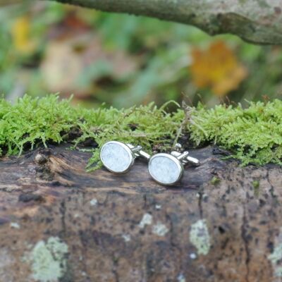 Wool Cufflinks - Grey