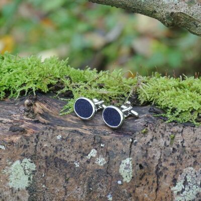 Wool Cufflinks - Navy Blue